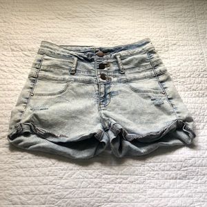 High Rise Light Blue Shorts Size 0